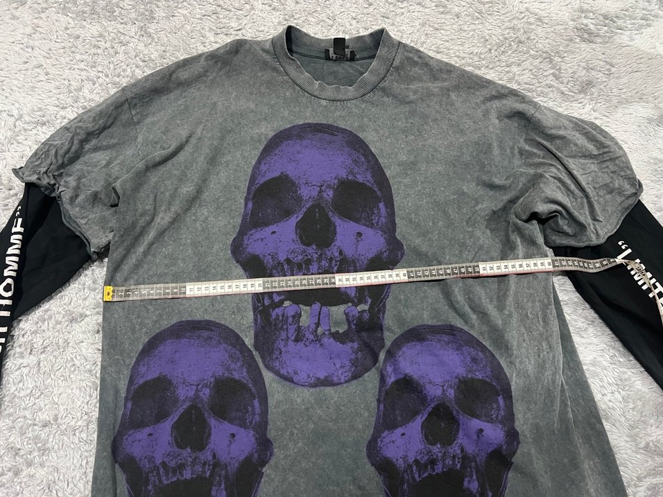 Oversize Uzun Kollu Kurukafa Tişört - Görsel 4