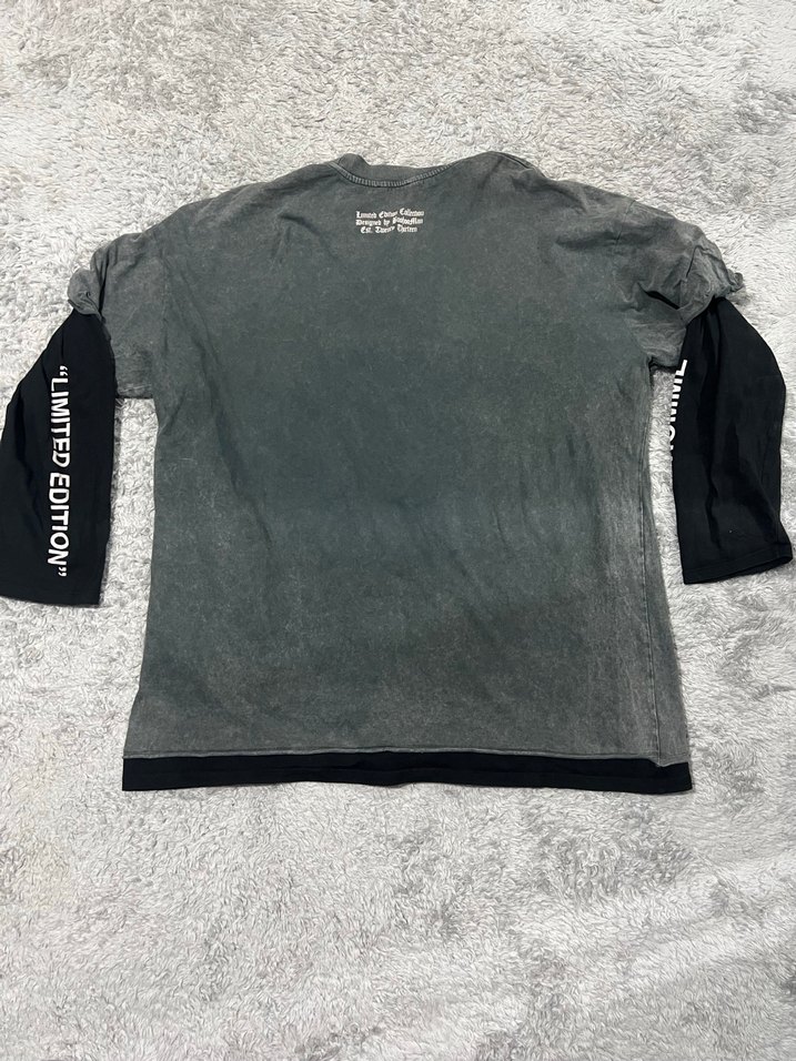 Oversize Uzun Kollu Kurukafa Tişört - Görsel 2