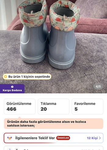 22 Beden gri Renk Çocuk Gri Nakışlı Tokalı Bot