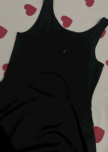 Siyah V Yaka Kolsuz Midi Elbise - Görsel 2