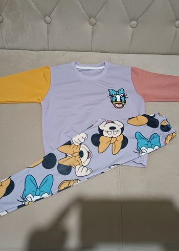 Çok Renkli Kız Sweatshirt ve Tayt Takımı