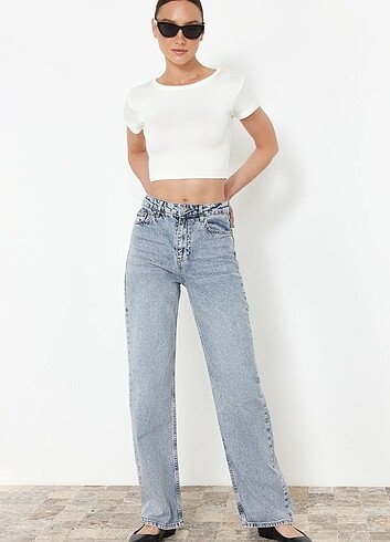 Trendyol & Milla Trendyolmilla Kadın Yüksek Bel Wide Leg Geniş Paça Jean