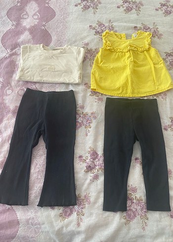 Sarı Kolsuz Bebek Kıyafet Seti