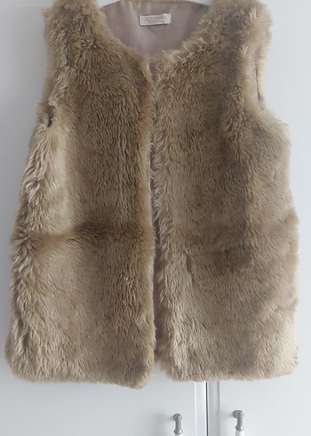 Lcwaikiki 10-11yaş 140-148cm Kız Çocuk Kürklü Bej Yelek - Görsel 2