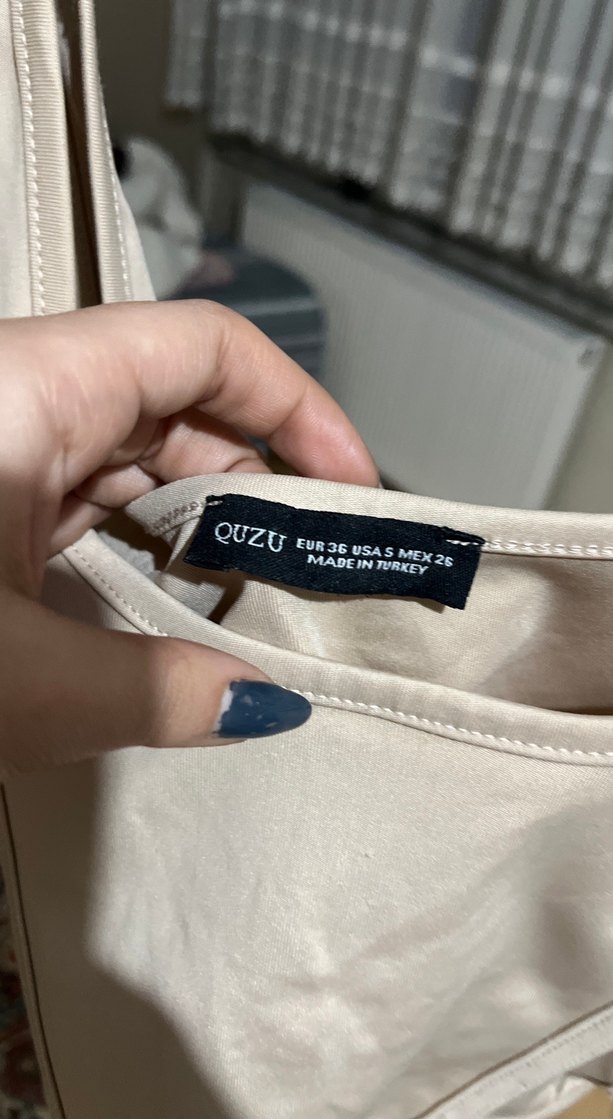 Bej Deri Kadın Midi Büstiyer - Görsel 2