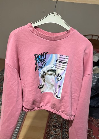 Pembe Baskılı Kadın Sweatshirt - Görsel 2