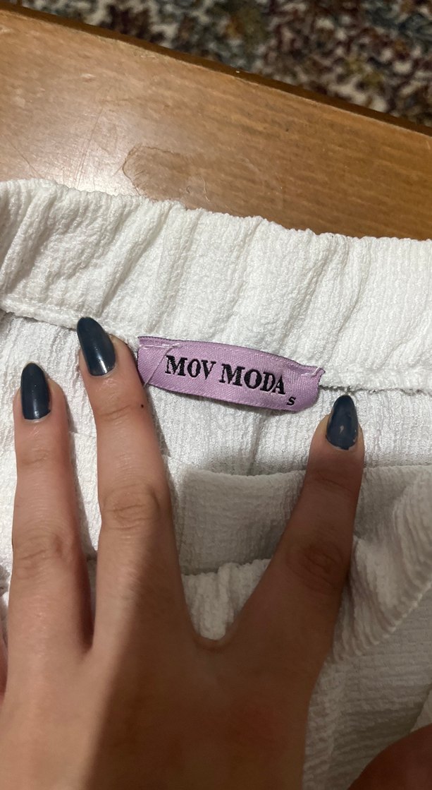 Beyaz Keten Fırfırlı Mini Etek - Görsel 3