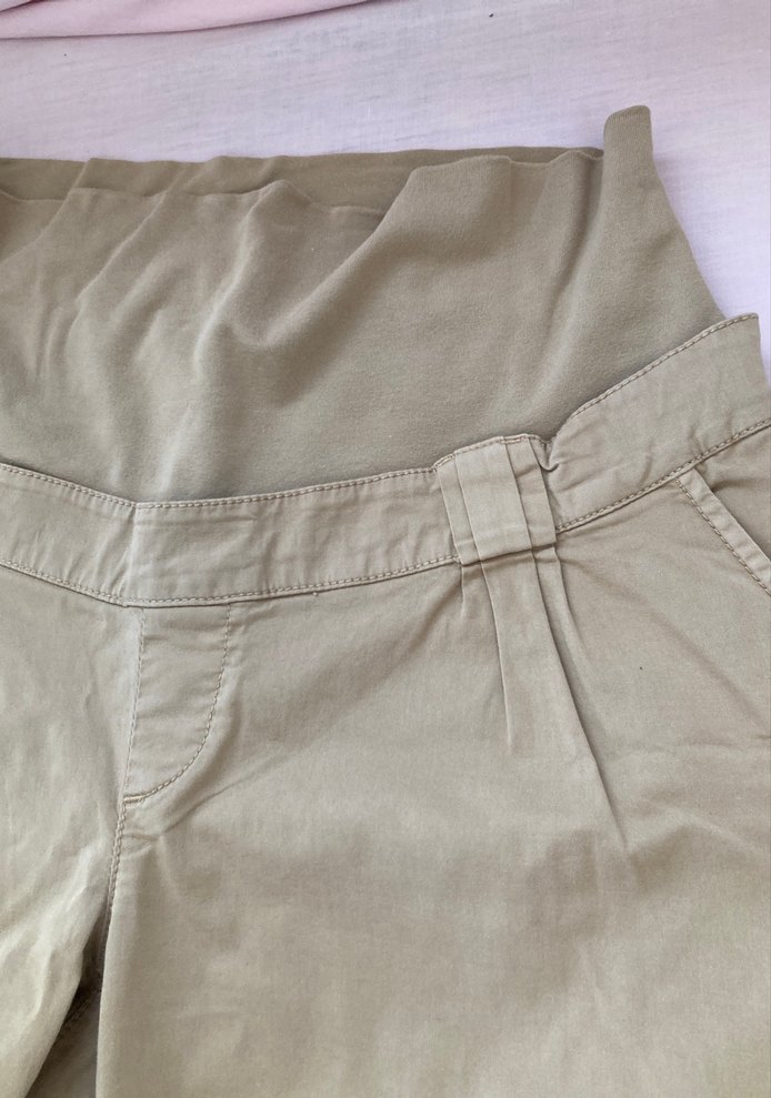 Bej Hamile Keten Mini Şort. - Görsel 2