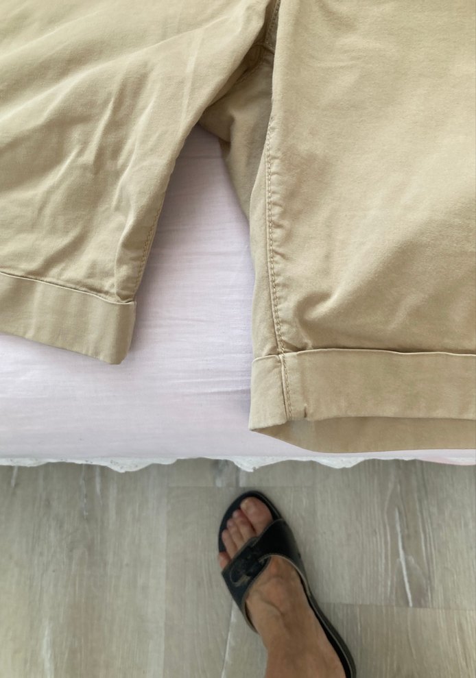 Bej Hamile Keten Mini Şort. - Görsel 3