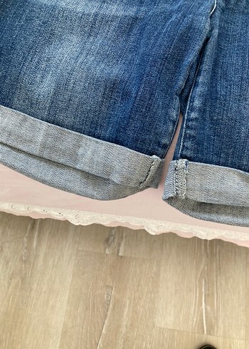 38 Beden gri Renk Gri Bel Destekli Hamile Denim Şort
