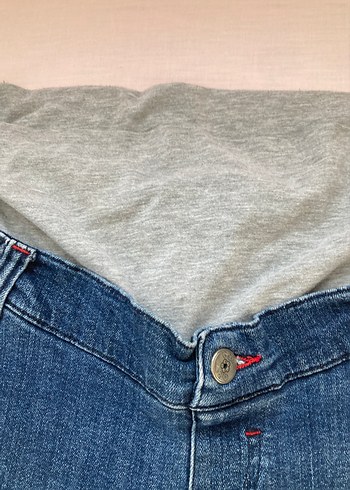 Diğer Gri Bel Destekli Hamile Denim Şort