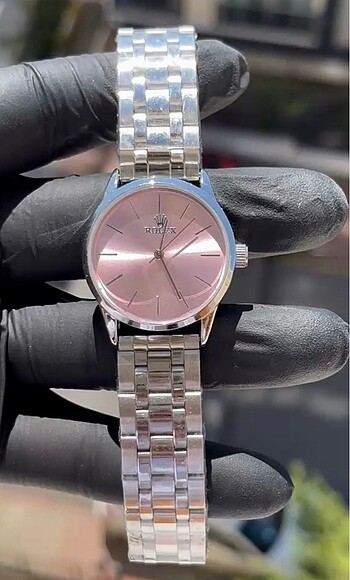 PEMBE KADRAN ROLEX PİNTEREST BAYAN ÇELİK SAAT