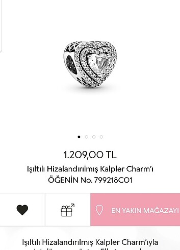 Pandora kalp charm