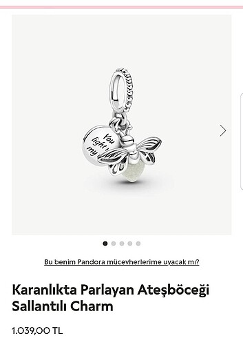 Pandora ateşböceği charm