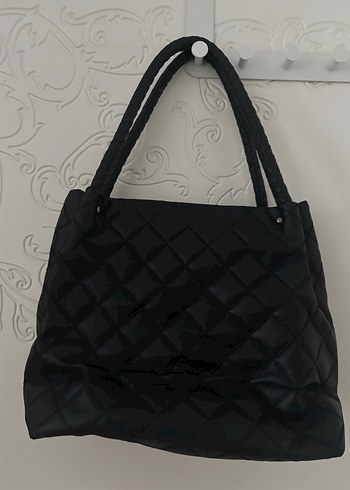 Capitone Siyah Deri Kadın Çanta - Görsel 4