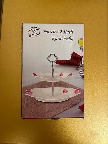 Porselen 2 katlı Kurabiyelik