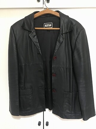 Gerçek Deri Vintage Blazer Ceket