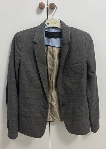 Zara Gri Ekose Erkek Blazer Ceket
