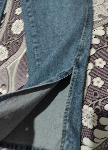 34 Beden mavi Renk Mavi Yüksek Bel Straight-Fit Denim Pantolon