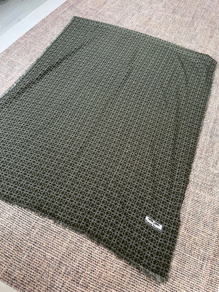 Örgü Detaylı Kahverengi Kadın şal - Görsel 2