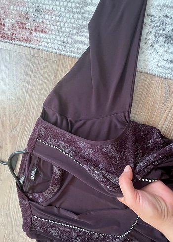 Bordo Uzun Kollu Salaş Kadın tesettür Elbise - Görsel 3