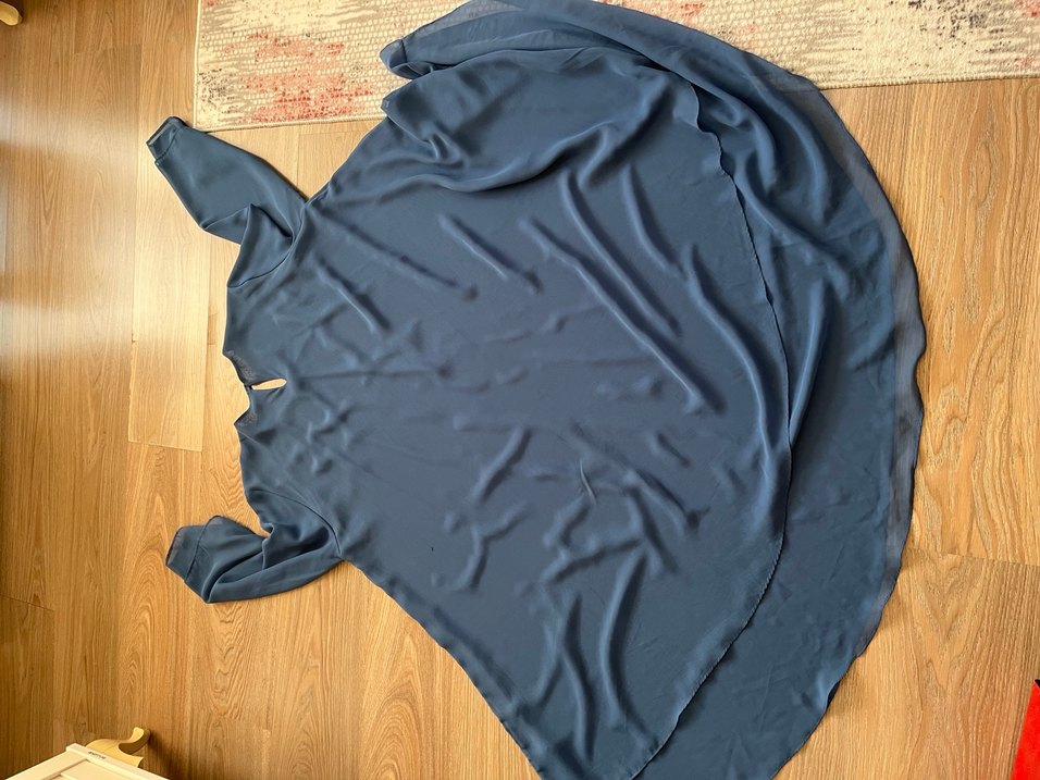 Mavi Uzun Kollu Salaş Kadın tunik - Görsel 2