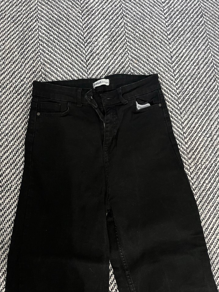 Siyah Midi Boy Regular Fit Kadın Kot Pantolon - Görsel 4