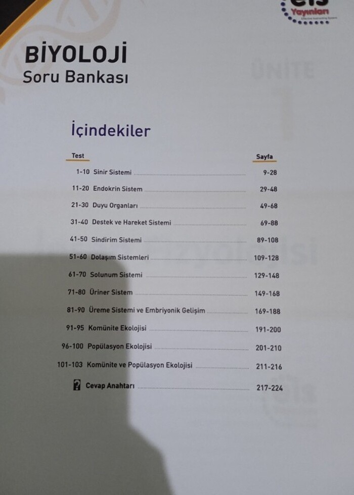eis yayinlari 11. sinif biyoloji  - Görsel 3