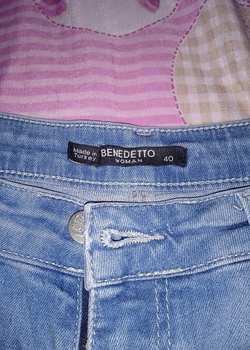 40 Beden Kadın Mavi Mini Denim Şort