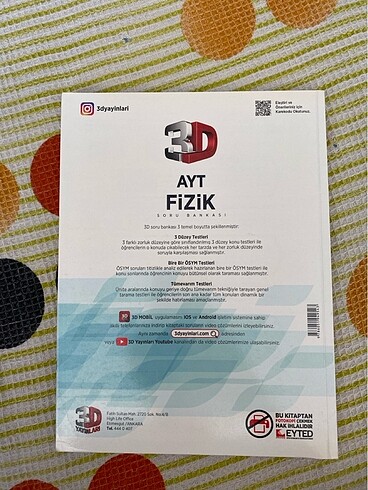 3D Ayt Fizik soru bankası