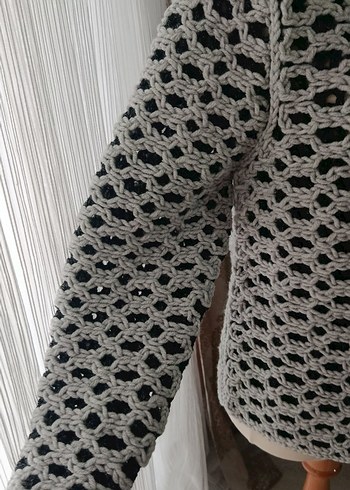 Gri Örgü Kadın Ceket - Görsel 5