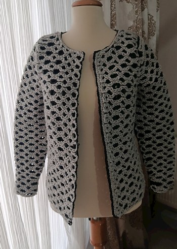 Gri Örgü Kadın Ceket - Görsel 2