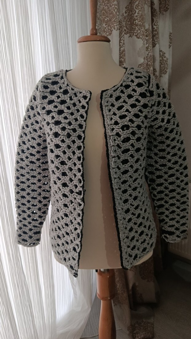 Gri Örgü Kadın Ceket - Görsel 2