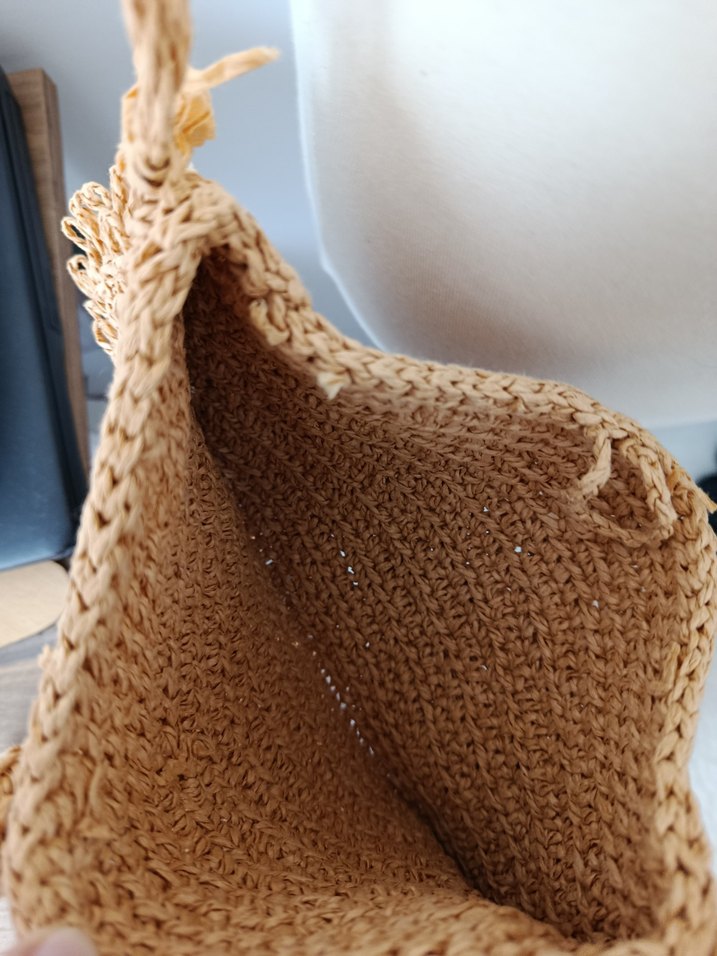 Bej Örgü Kadın Çapraz Çanta Püsküllü - Görsel 3