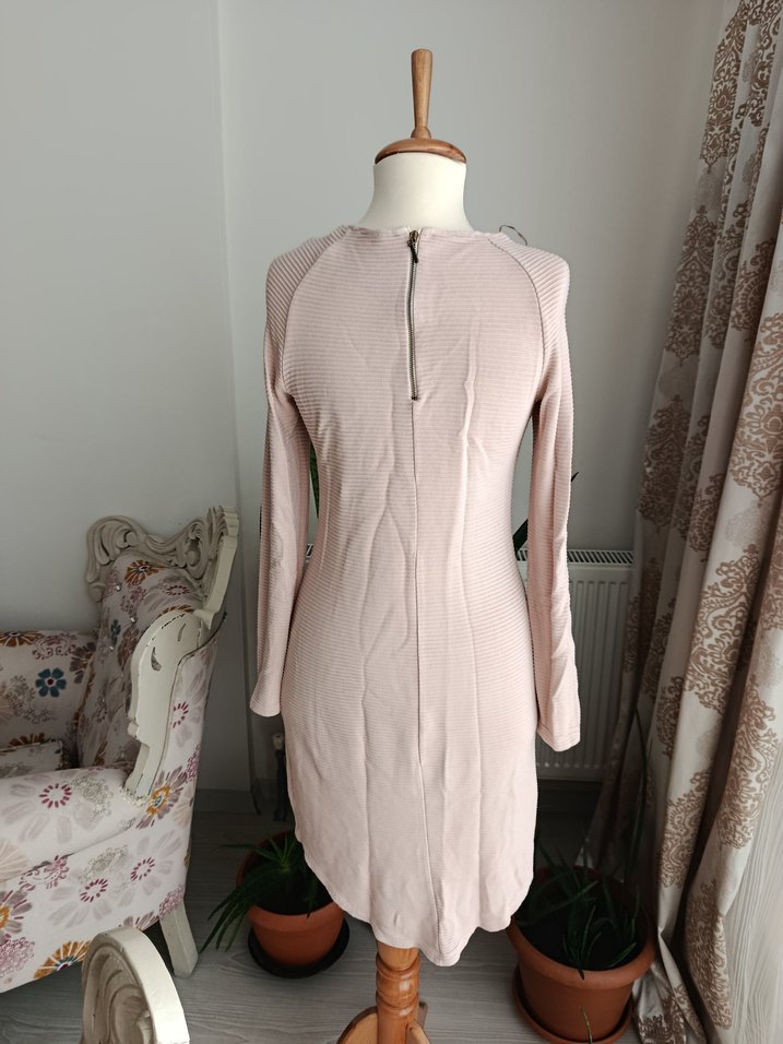 Pudra Kadın Uzun Kollu Triko Elbise - Görsel 2