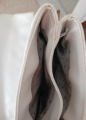 Beyaz Deri Kadın Omuz Çantası - Görsel 3