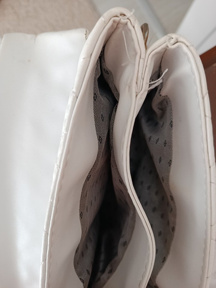 Beyaz Deri Kadın Omuz Çantası - Görsel 3