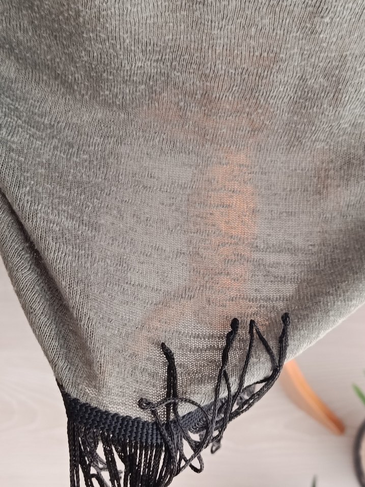 Yeşil Uzun Salaş Kadın Yelek Püsküllü - Görsel 3