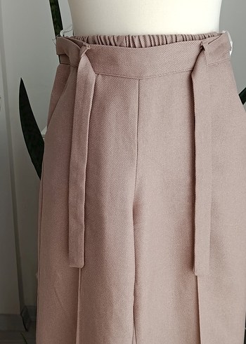 Bej Kışlık Kadın Kemerli Pantolon - Görsel 2