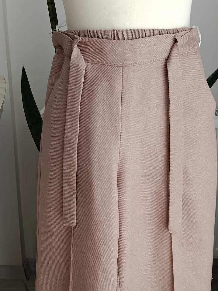 Bej Kışlık Kadın Kemerli Pantolon - Görsel 2