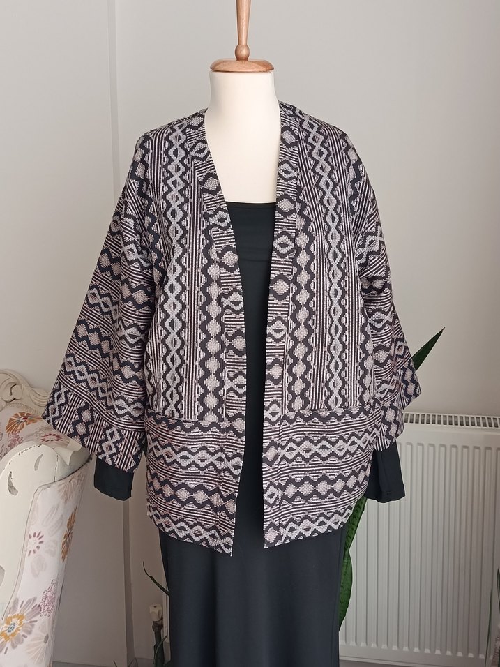 Siyah Uzun Kollu Drapeli Kadın Elbise - Görsel 3