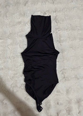 Siyah Yüksek Yakalı Kadın Monokini - Görsel 2