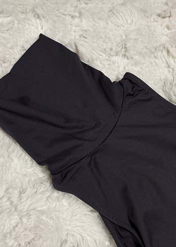 Siyah Yüksek Yakalı Kadın Monokini - Görsel 3