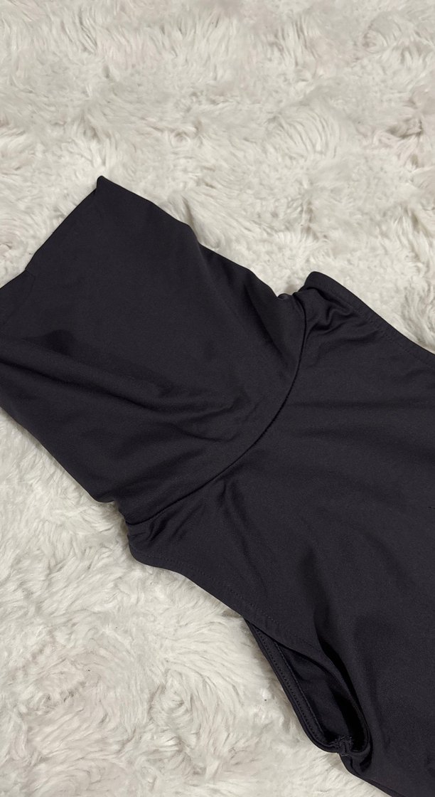 Siyah Yüksek Yakalı Kadın Monokini - Görsel 3