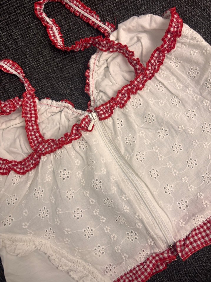 Nakışlı Beyaz Bohem Mini Büstiyer - Görsel 2