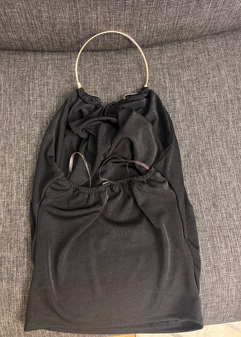 Drapeli Siyah Kadın büstiyer - Görsel 3