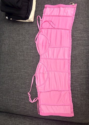 Dantel Detaylı Pembe Askılı Bustiyer - Görsel 3