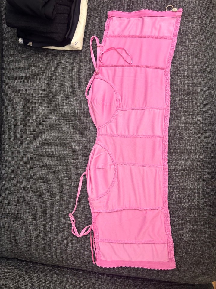 Dantel Detaylı Pembe Askılı Bustiyer - Görsel 3