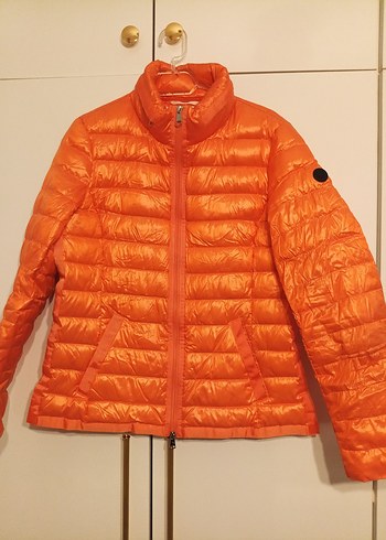 turuncuFermuarlı Midi Kadın Mont - Görsel 2