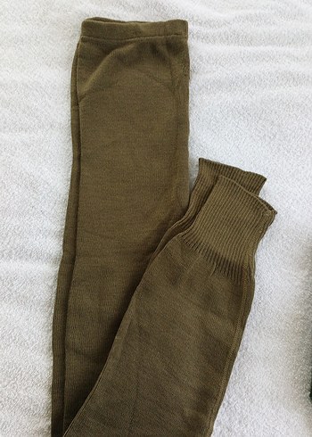 Erkek İçlik Haki Triko Pijama Takımı Uzun Kollu - Görsel 2